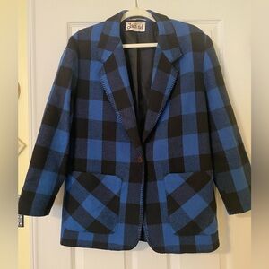 Vintage The Jack Set Blue and Black Checkered Jacket